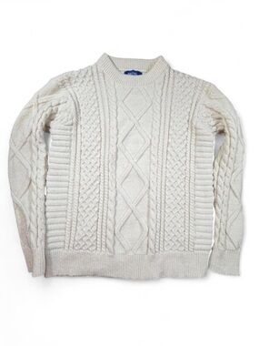 Aelfric Eden Cream Cable Knit Sweater Oversized Cozy Academia Grandpa Core